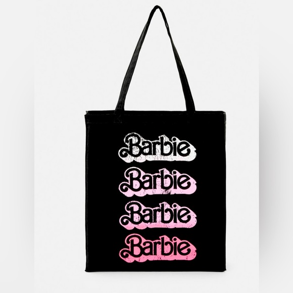 Barbie Bags Mattel Barbie The Movie Tote Bag Nwt Black Pink Sold